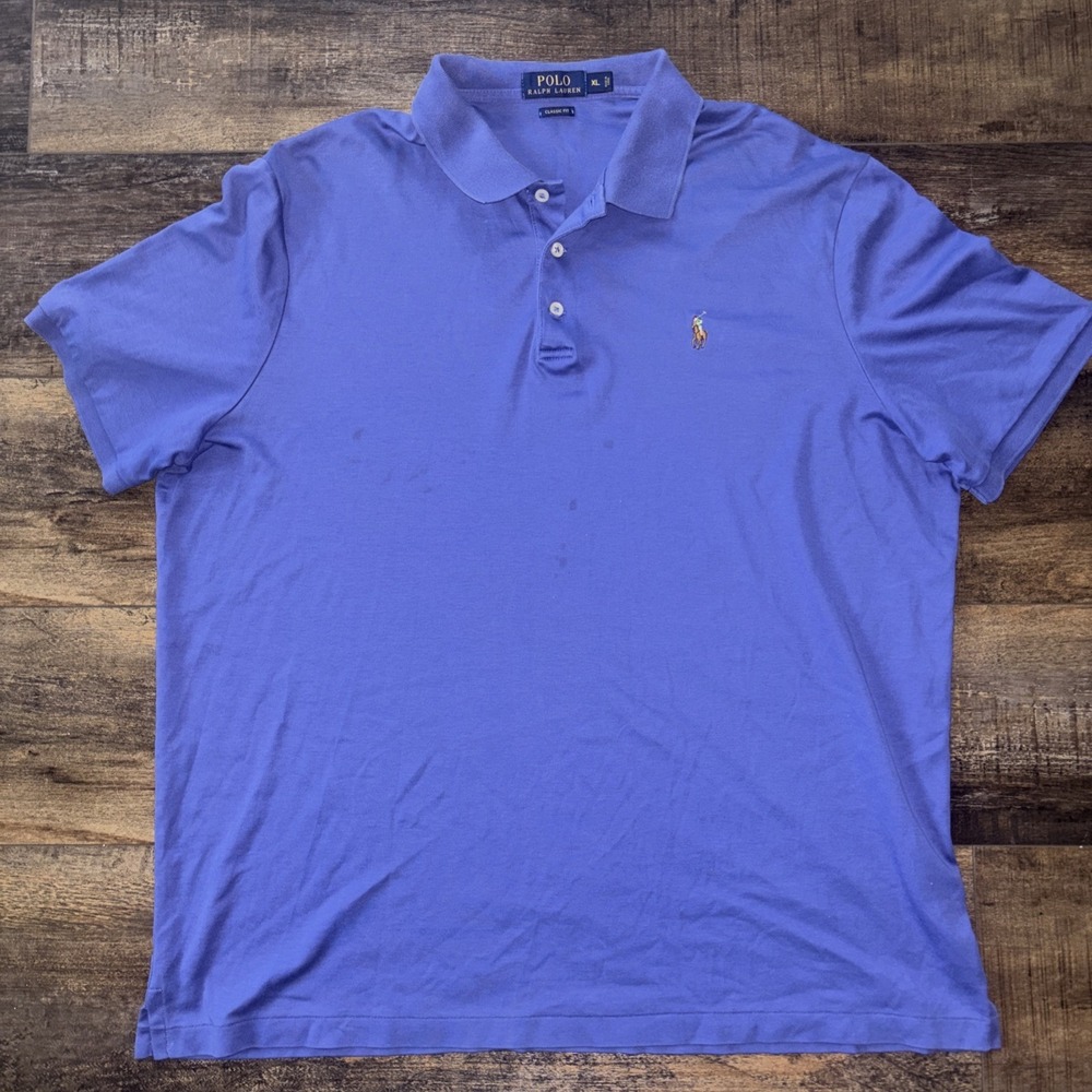 POLO Ralph Lauren Classic Fit XL Polo Shirt Purple 100 Cotton Preppy